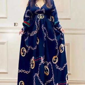 Rochie Maxi Elegantă cu Imprimeu Opulent