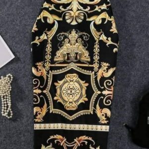 Fustă midi elegantă cu imprimeu baroc