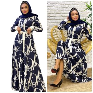 ​ Rochie lungă tip cămașă cu imprimeu